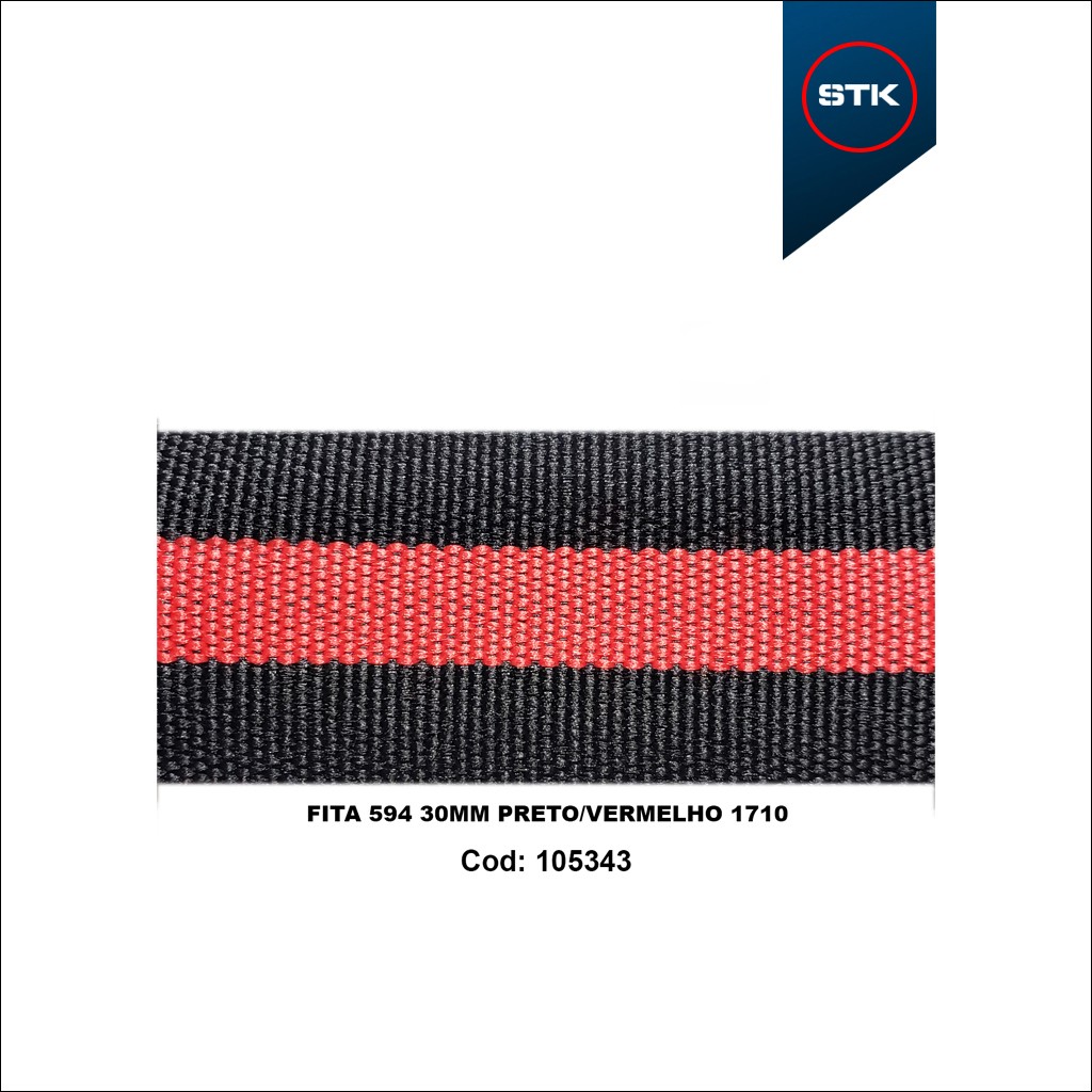 FITA 594 30MM PRETO / VERMELHO 1710