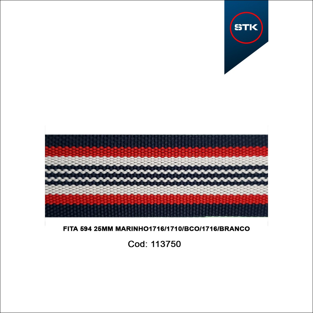 FITA 594 25MM MARINHO1716 / 1710 / BCO / 1716