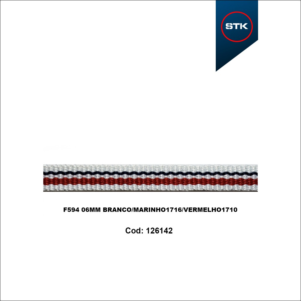 FITA 594 06MM BRANCO  / MARINHO1716 / VERMELHO1710