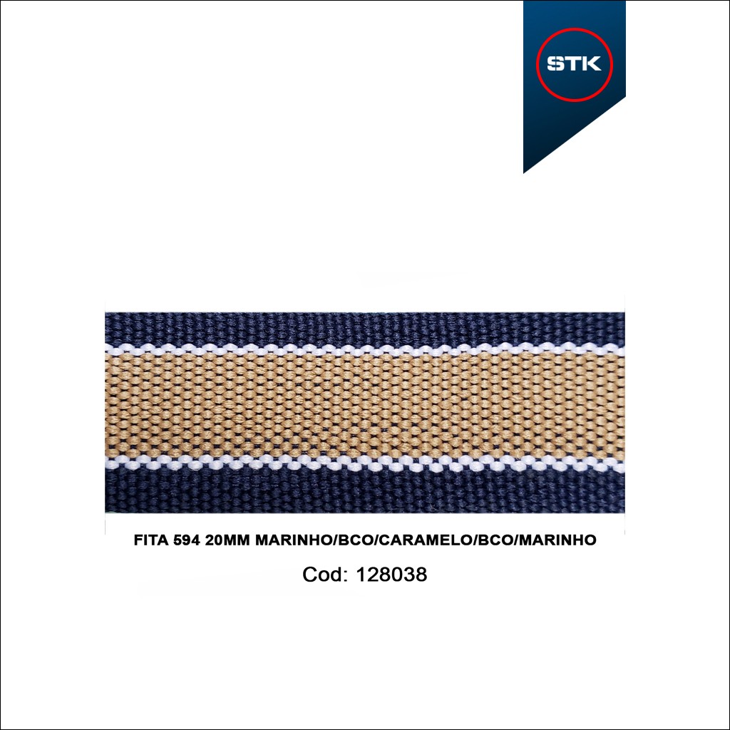 FITA 594 20MM MARINHO / BCO / CARAMELO / BCO / 