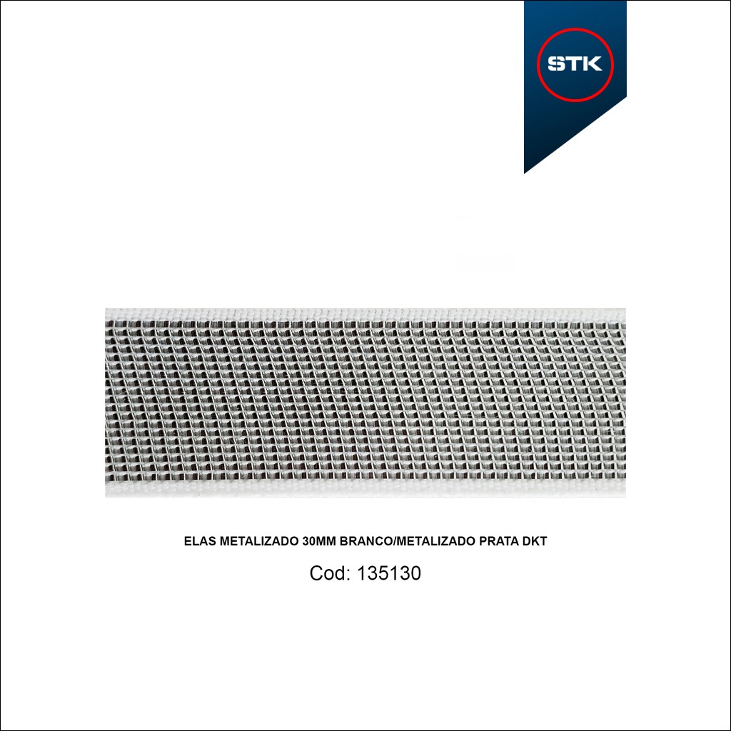 ELÁSTICO STK 938 METALIZADO 30MM BRANCO / METALIZADO / PRATA DKT